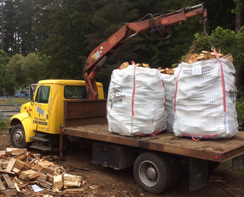 Image Of Bagged Firewood On Truck